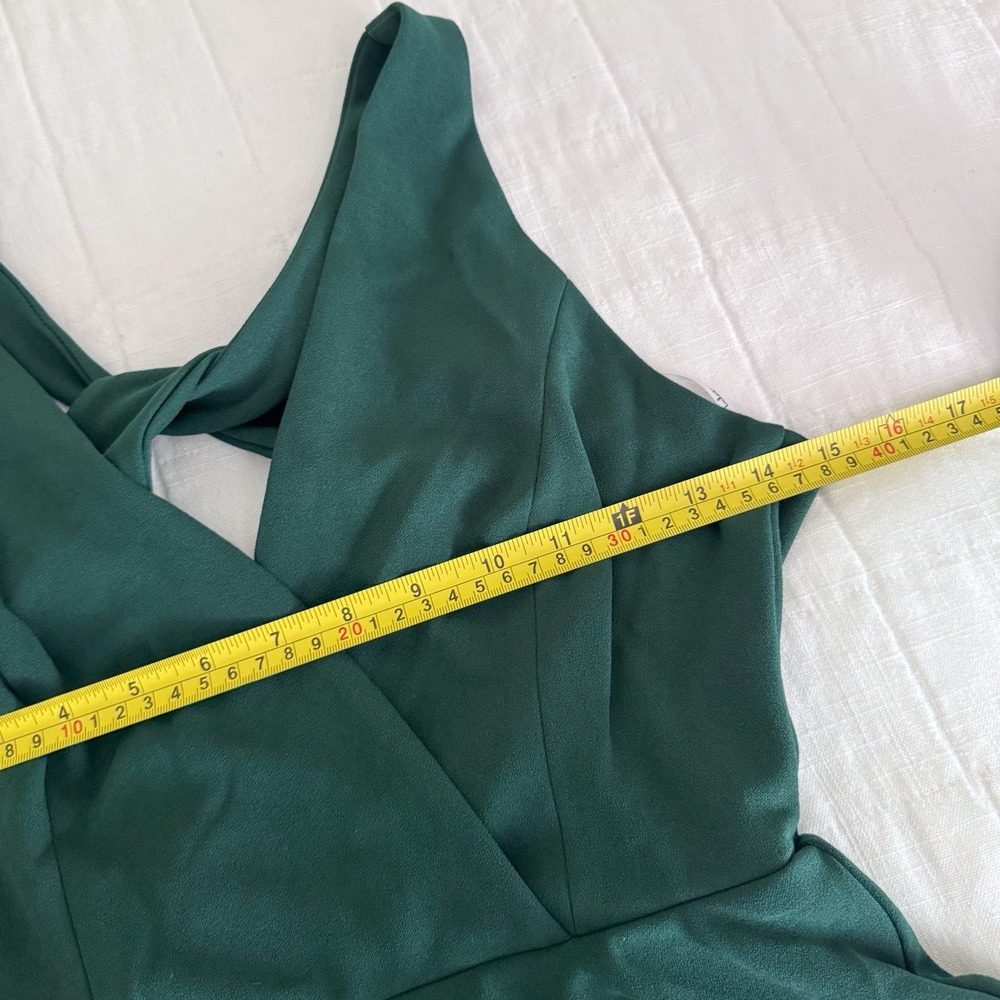 Lulus Wonder Whirl Dark Green Twist Back Skater Dress XS NWT‎ $49 MSRP Cocktail - Picture 8 of 11